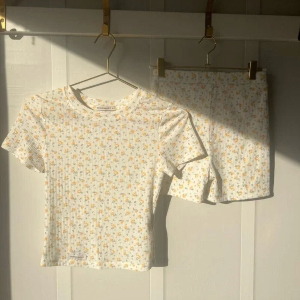 My Mum Made it Orange Blossom Crew Tee and Shorts Set M/L - Picture 3 of 8